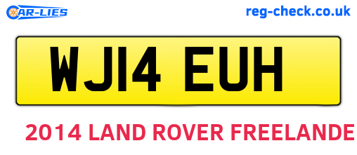 WJ14EUH are the vehicle registration plates.
