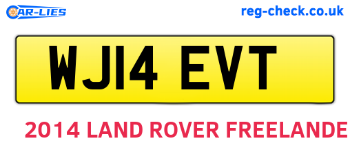 WJ14EVT are the vehicle registration plates.