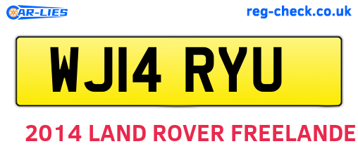 WJ14RYU are the vehicle registration plates.