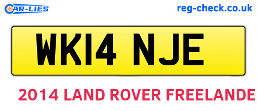 WK14NJE are the vehicle registration plates.