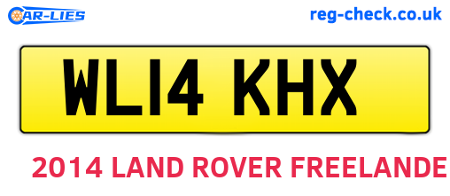 WL14KHX are the vehicle registration plates.