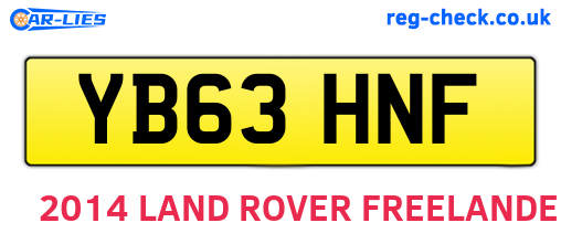 YB63HNF are the vehicle registration plates.