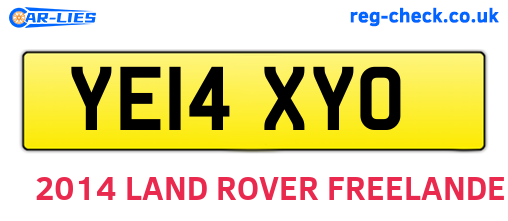 YE14XYO are the vehicle registration plates.