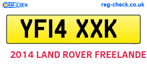 YF14XXK are the vehicle registration plates.