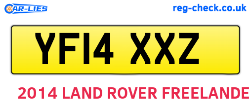 YF14XXZ are the vehicle registration plates.