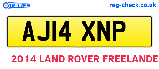 AJ14XNP are the vehicle registration plates.