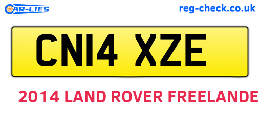 CN14XZE are the vehicle registration plates.