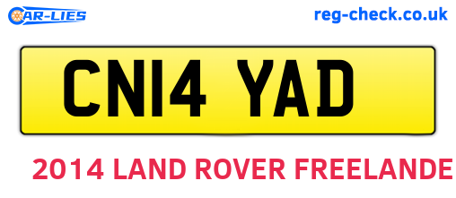 CN14YAD are the vehicle registration plates.