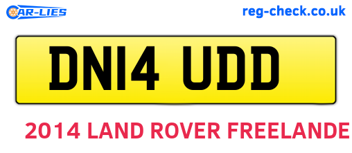 DN14UDD are the vehicle registration plates.