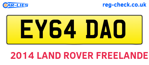 EY64DAO are the vehicle registration plates.