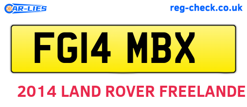 FG14MBX are the vehicle registration plates.