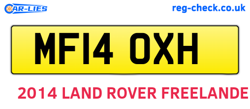 MF14OXH are the vehicle registration plates.