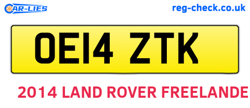 OE14ZTK are the vehicle registration plates.