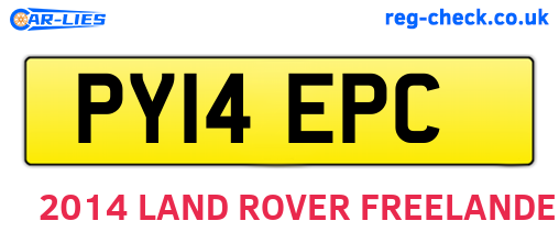 PY14EPC are the vehicle registration plates.