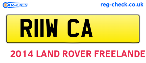 R11WCA are the vehicle registration plates.