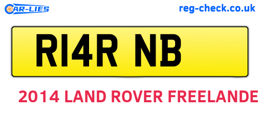 R14RNB are the vehicle registration plates.