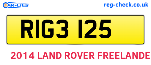RIG3125 are the vehicle registration plates.