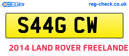 S44GCW are the vehicle registration plates.