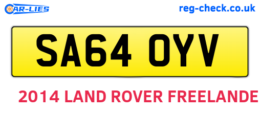 SA64OYV are the vehicle registration plates.