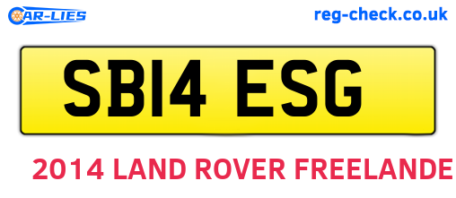 SB14ESG are the vehicle registration plates.