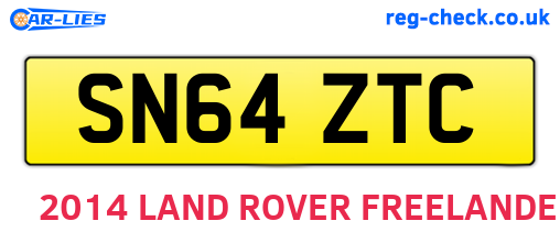 SN64ZTC are the vehicle registration plates.