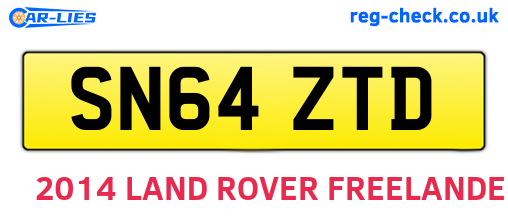 SN64ZTD are the vehicle registration plates.