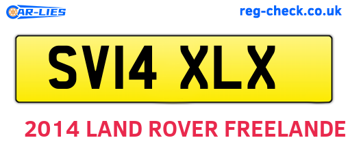 SV14XLX are the vehicle registration plates.