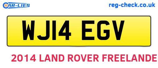 WJ14EGV are the vehicle registration plates.