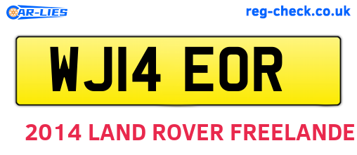 WJ14EOR are the vehicle registration plates.