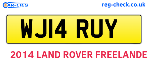 WJ14RUY are the vehicle registration plates.