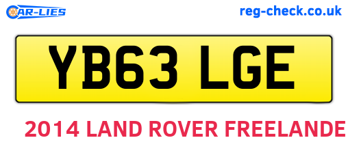 YB63LGE are the vehicle registration plates.