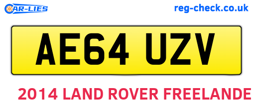 AE64UZV are the vehicle registration plates.