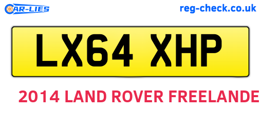 LX64XHP are the vehicle registration plates.