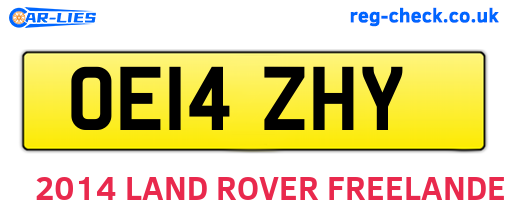 OE14ZHY are the vehicle registration plates.