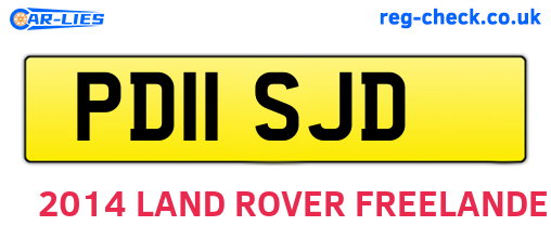 PD11SJD are the vehicle registration plates.
