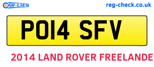 PO14SFV are the vehicle registration plates.