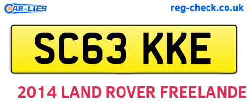 SC63KKE are the vehicle registration plates.