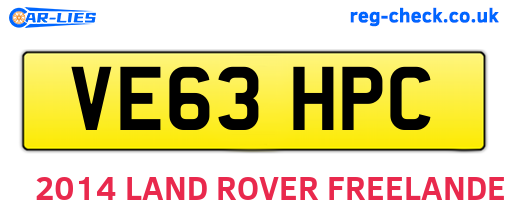 VE63HPC are the vehicle registration plates.