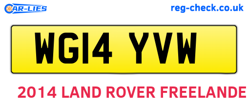 WG14YVW are the vehicle registration plates.