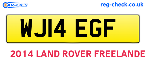 WJ14EGF are the vehicle registration plates.