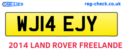 WJ14EJY are the vehicle registration plates.