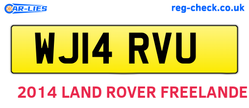 WJ14RVU are the vehicle registration plates.