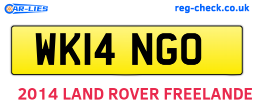 WK14NGO are the vehicle registration plates.