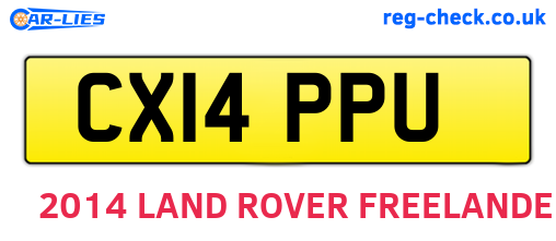 CX14PPU are the vehicle registration plates.