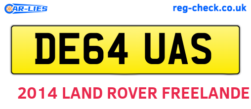 DE64UAS are the vehicle registration plates.