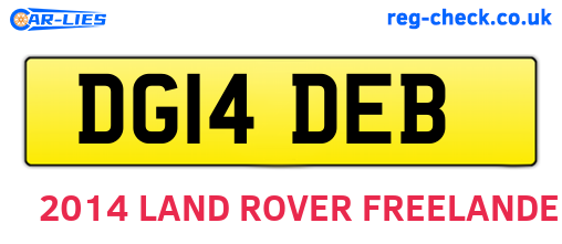 DG14DEB are the vehicle registration plates.