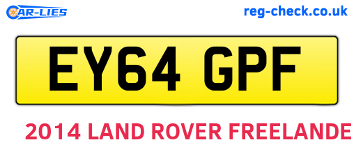 EY64GPF are the vehicle registration plates.