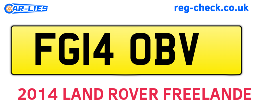 FG14OBV are the vehicle registration plates.