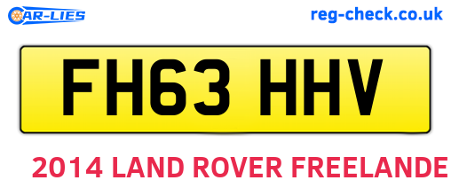 FH63HHV are the vehicle registration plates.