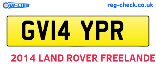 GV14YPR are the vehicle registration plates.